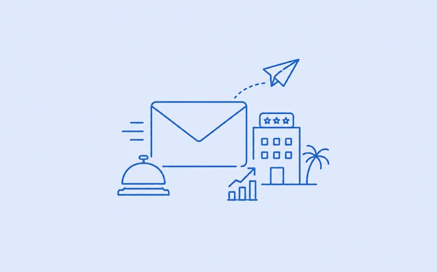 Cold email outreach illustration for a restaurant B2B SaaS