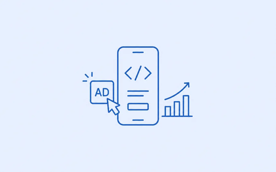 IT company mobile ads illustration