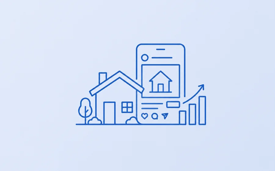 Real estate social media ads illustration